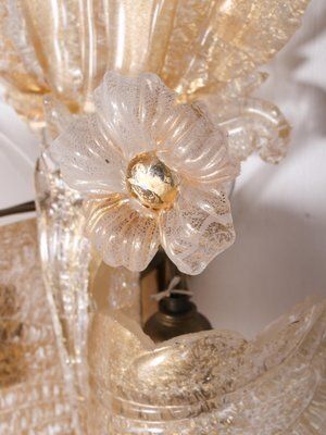 Grand Hotel Wall Sconce In Golden Murano Glass & Brass From Barovier & Toso, 1960s photo vinterior
