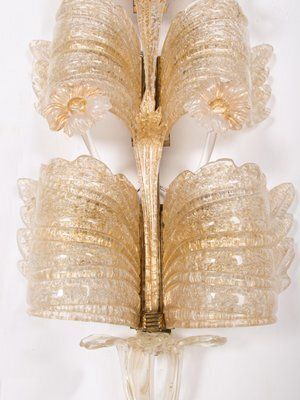 photo furniture Grand Hotel Wall Sconce In Golden Murano Glass & Brass From Barovier & Toso, 1960s