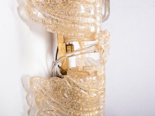 photo for sale Grand Hotel Wall Sconce In Golden Murano Glass & Brass From Barovier & Toso, 1960s