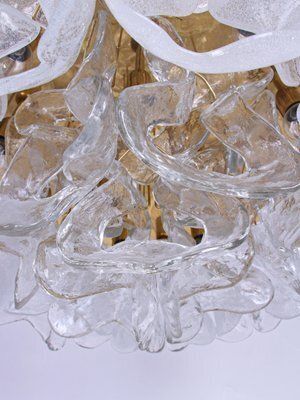 Murano Glass & Brass Flush Mount By J. T. Kalmar For Kalmar, 1960s photo buy