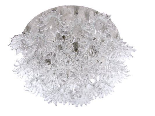 Murano Glass Arethusa Flush Mount Chandelier From Barovier & Toso, 1960s