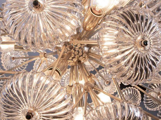 Germany Crystal Snowball Sputnik Chandelier From Palwa, 1960s photo buy