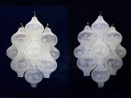 Tulipan Murano Glass Wall Lights By J. T. Kalmar For Kalmar, 1960s, Set Of 2 photo for sale