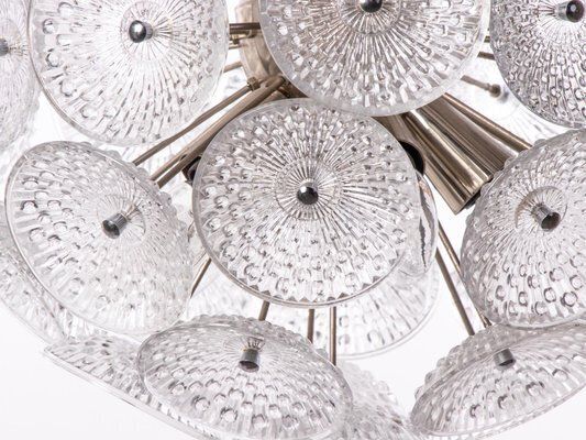 Modernist Glass And Chrome 10 Light Dandelion Sputnik Chandelier, 1960s photo 3371.0
