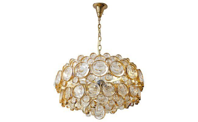Bubbles Chandelier In Crystal And Gilt Brass By Gaetano Sciolari, 1960s