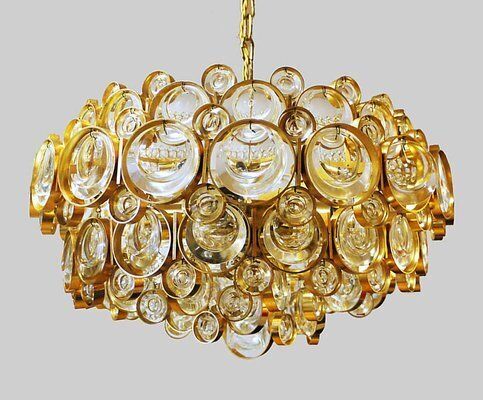 Bubbles Chandelier In Crystal And Gilt Brass By Gaetano Sciolari, 1960s photo for sale