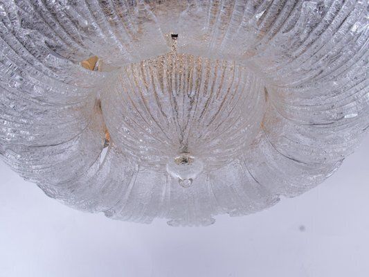 photo furniture Rugiada Flush Mount Chandelier In Murano Glass And Brass From Barovier & Toso, Italy, 1970s