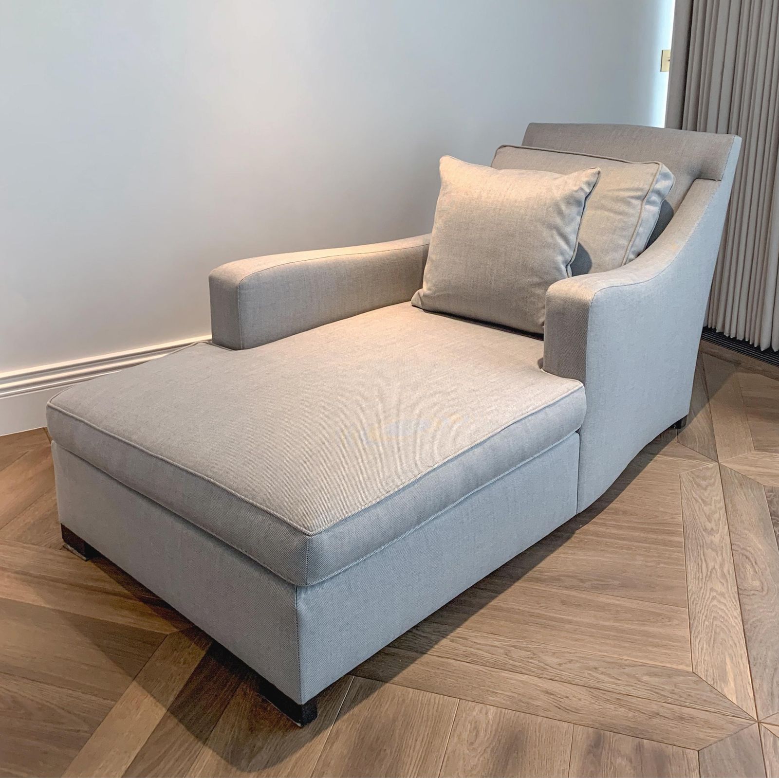 Furniture Vintage Grey Wool Chaise Longue, Bond Street By Donghia photo