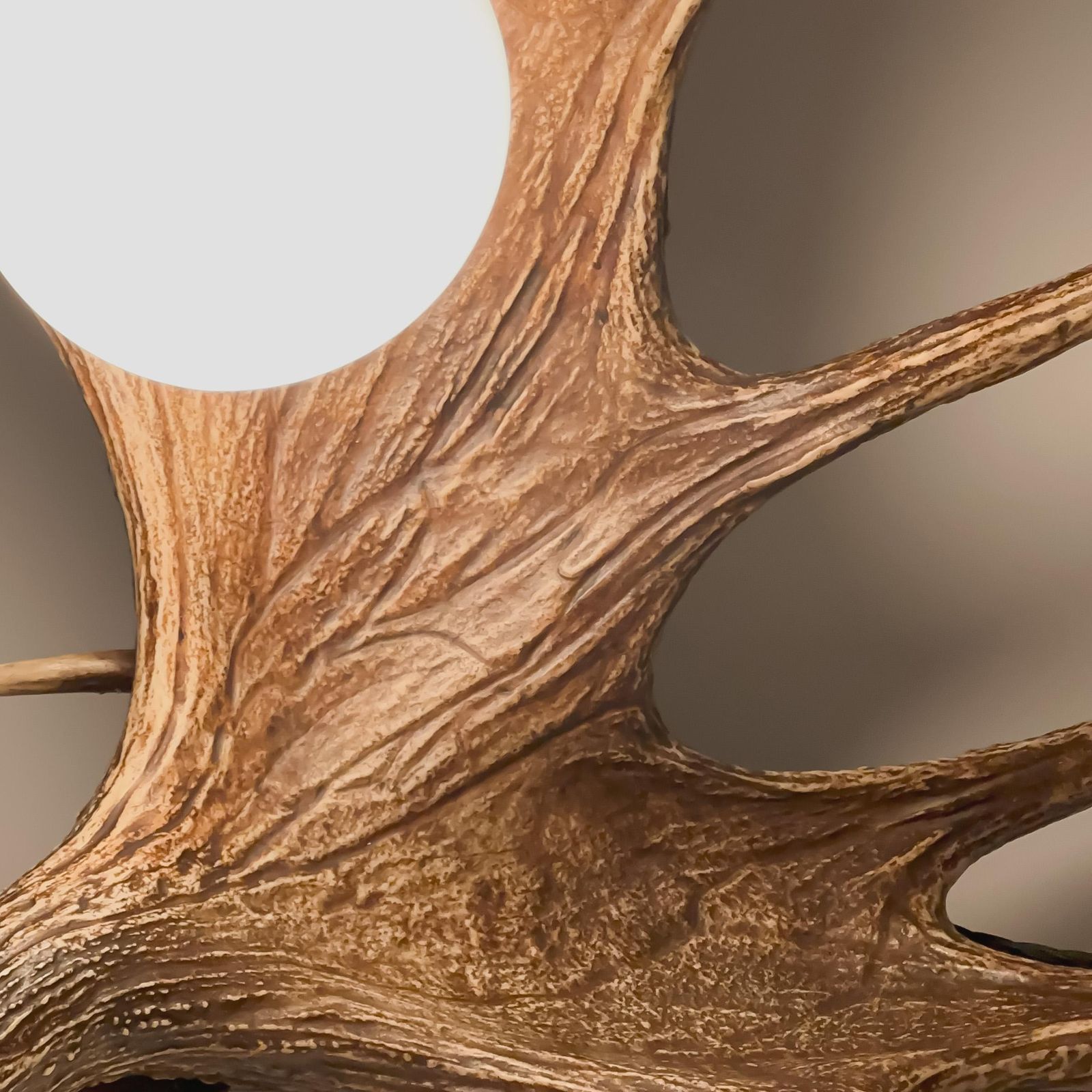 Black Forest Fallow Deer Antler Table Lamp, Frosted Glass Globe, Germany, 1950s photo for sale