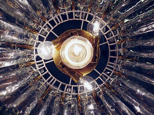 Iced Sticks Chandelier In Murano Glass & Gilt Brass From Kinkeldey, Germany, 1960s photo buy