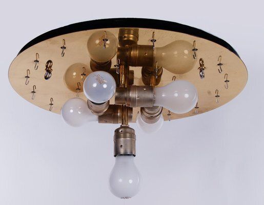 photo for sale Ceiling Light With Tronchi Murano Glass & Brass By J. T. Kalmar For Kalmar, 1960s