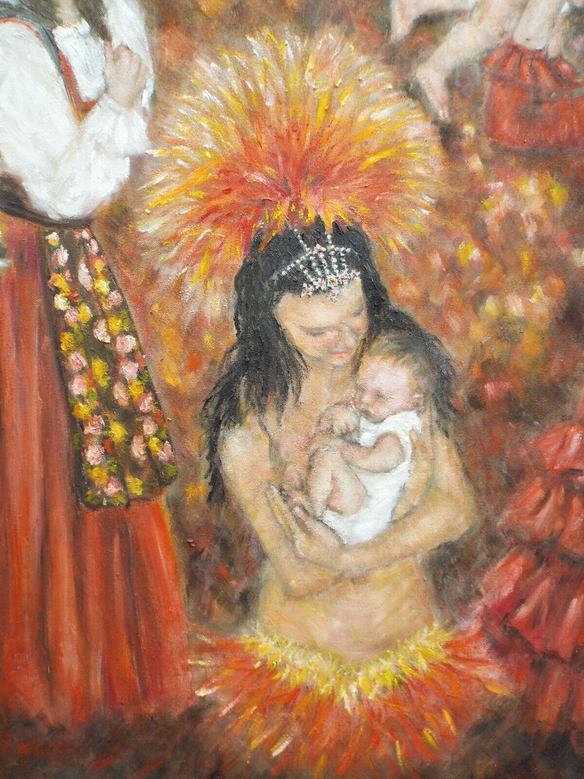 Hispanic Dancers Mothers & Babies Original Oil Painting Figurative Andi J Lucas photo vinterior