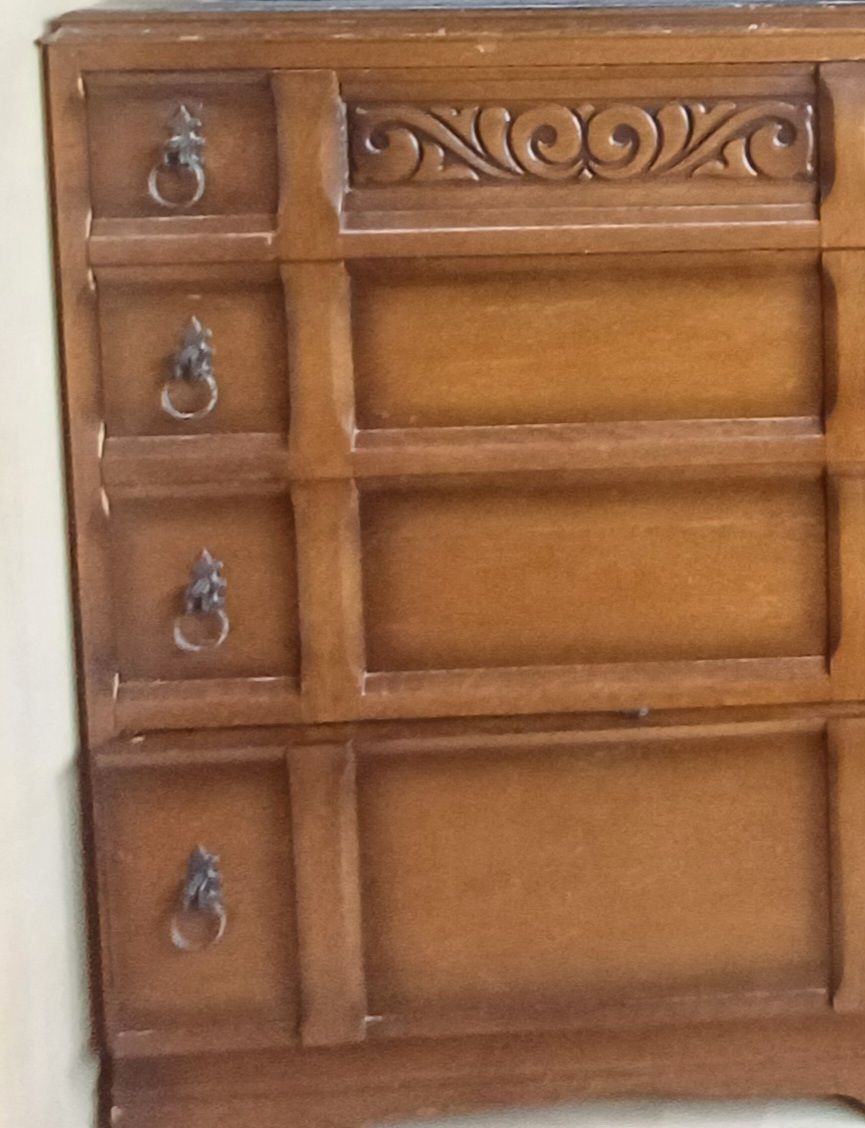 Vintage Chest Of Drawers With Carving photo furniture