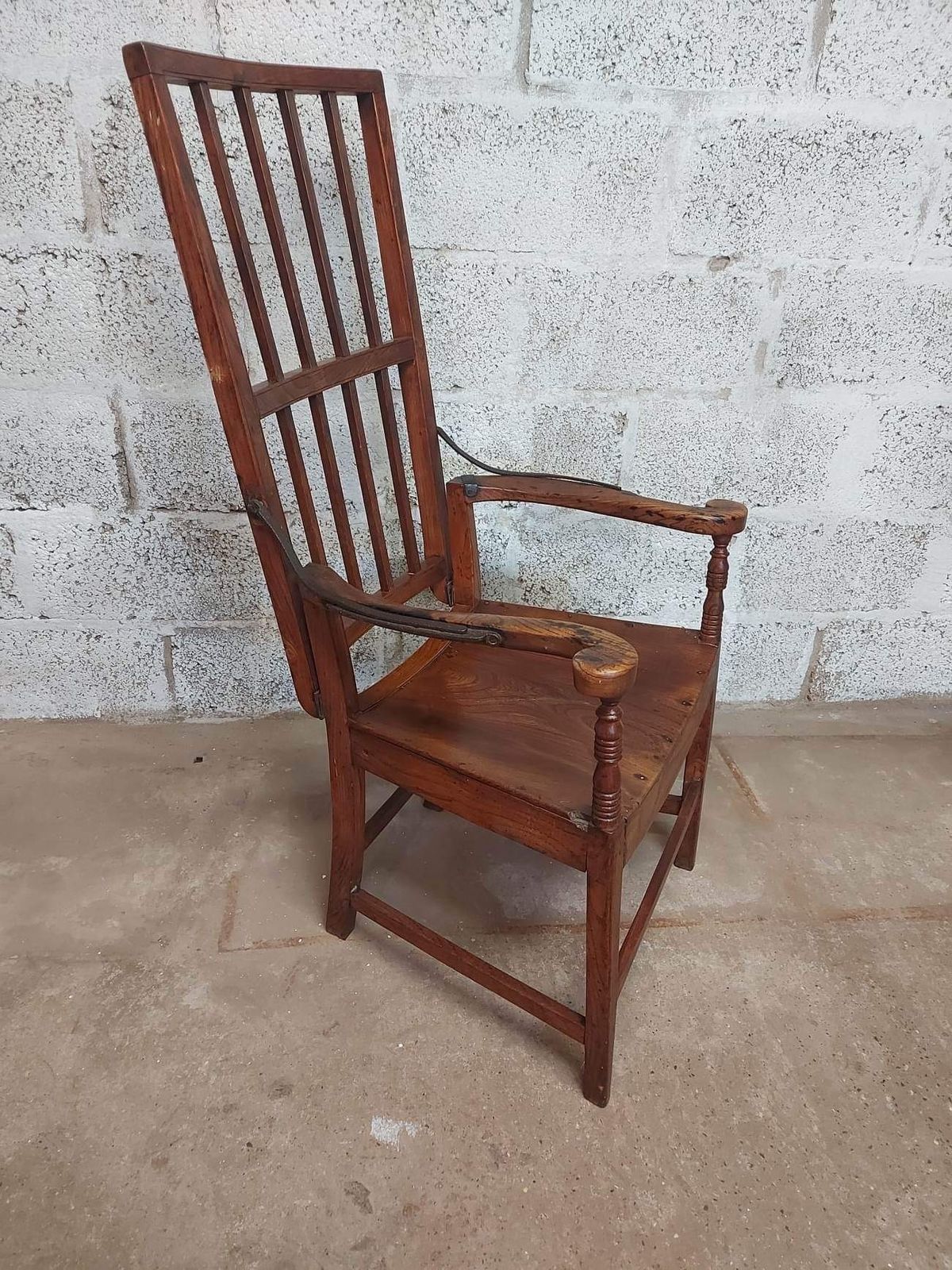 18th Century Antique Elm Recliner Armchair East Anglian Recliner.