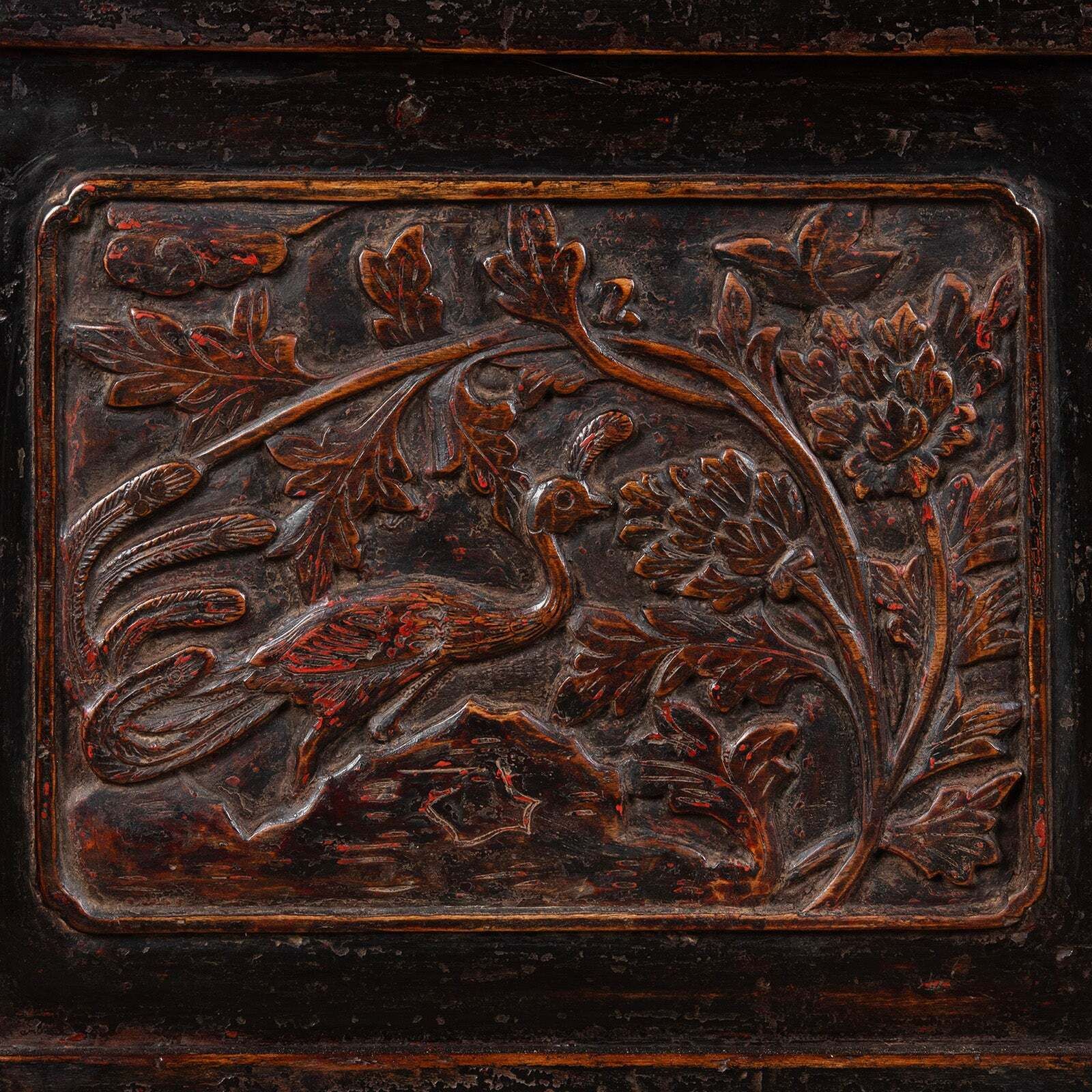 Antique Carved Chinese Cabinet From Shanxi  19th Century photo buy