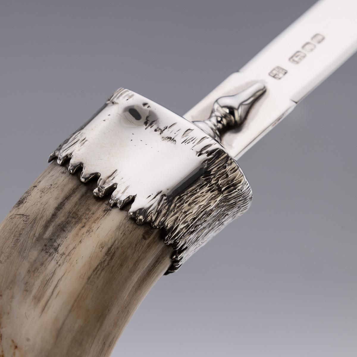 Stylish 20th Century English Solid Silver & Boar Tusk Letter Opener C.1990 photo vinterior