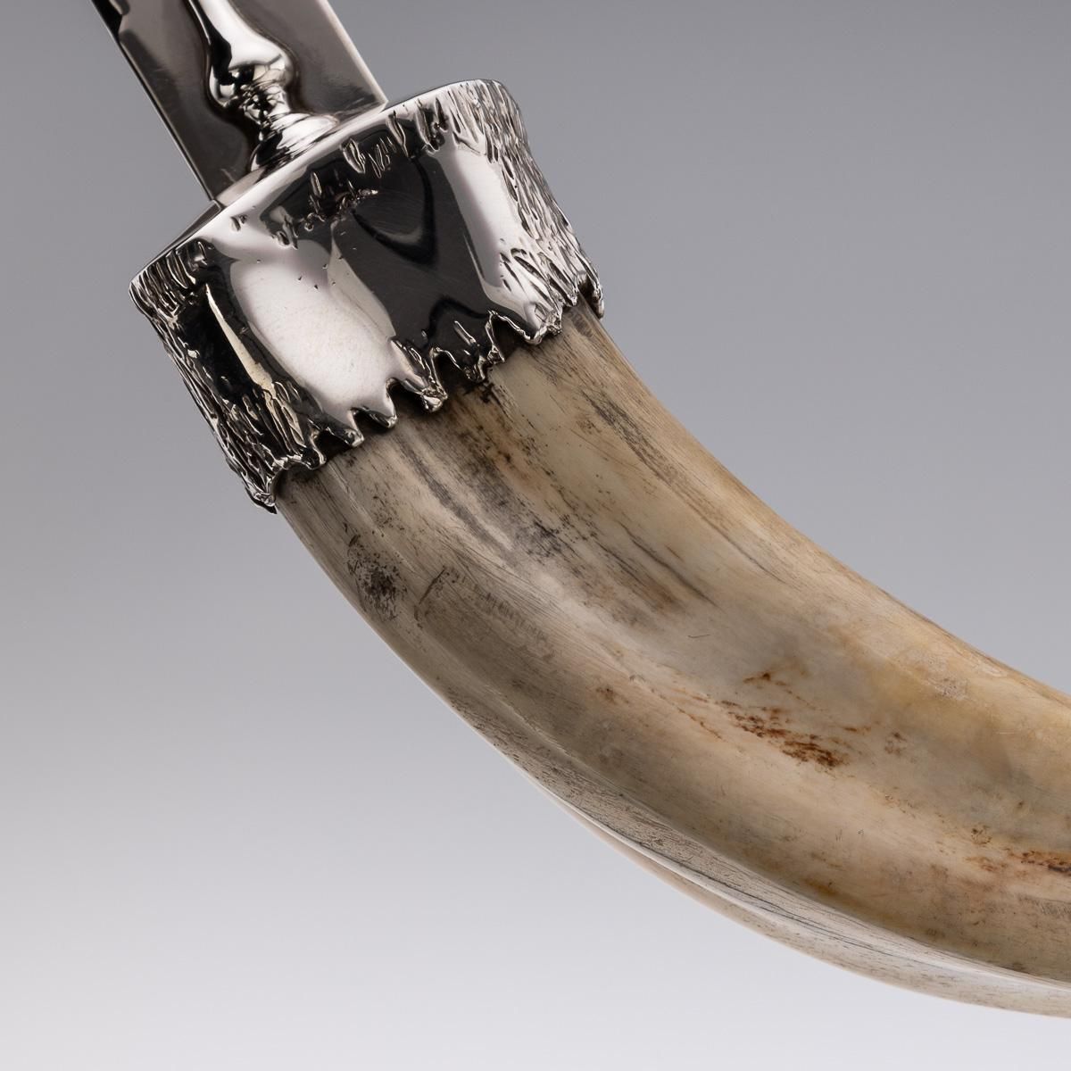 Stylish 20th Century English Solid Silver & Boar Tusk Letter Opener C.1990 photo buy