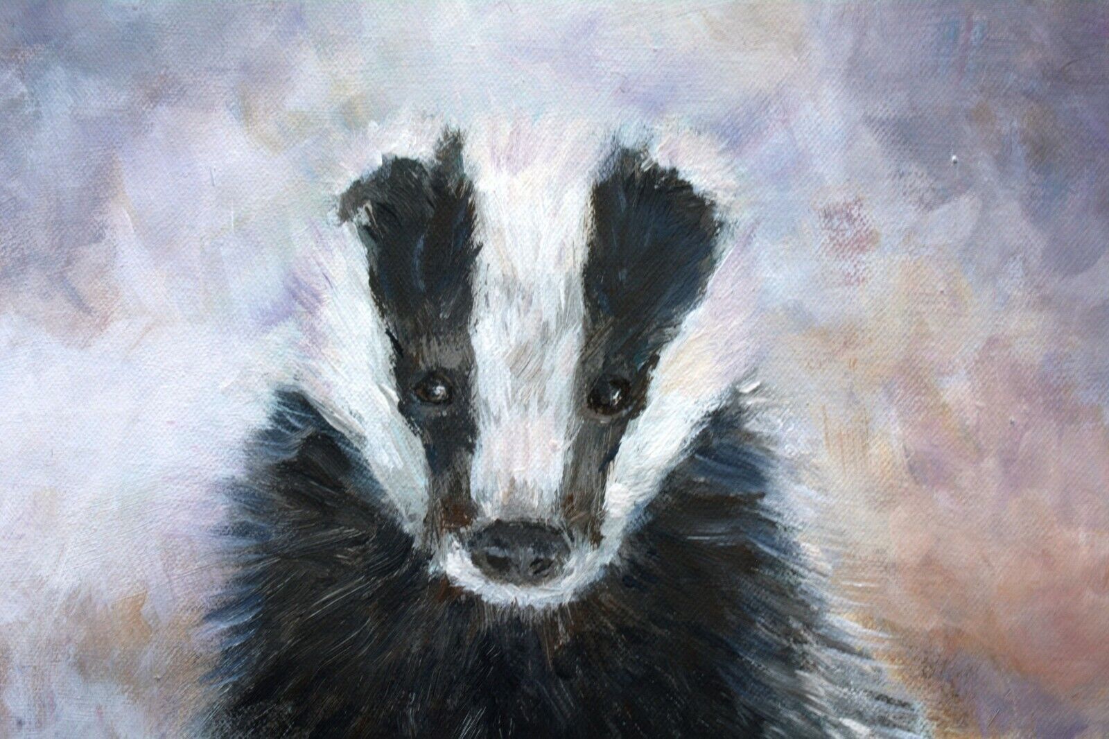 Badger Cub Original Oil Painting Signed Framed Wildlife Art Andi J Lucas photo buy