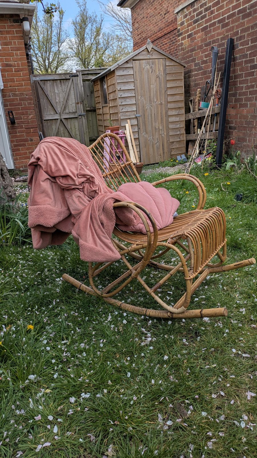 Bamboo Cane Rocking Chair, Franco Albini Style photo 120.0