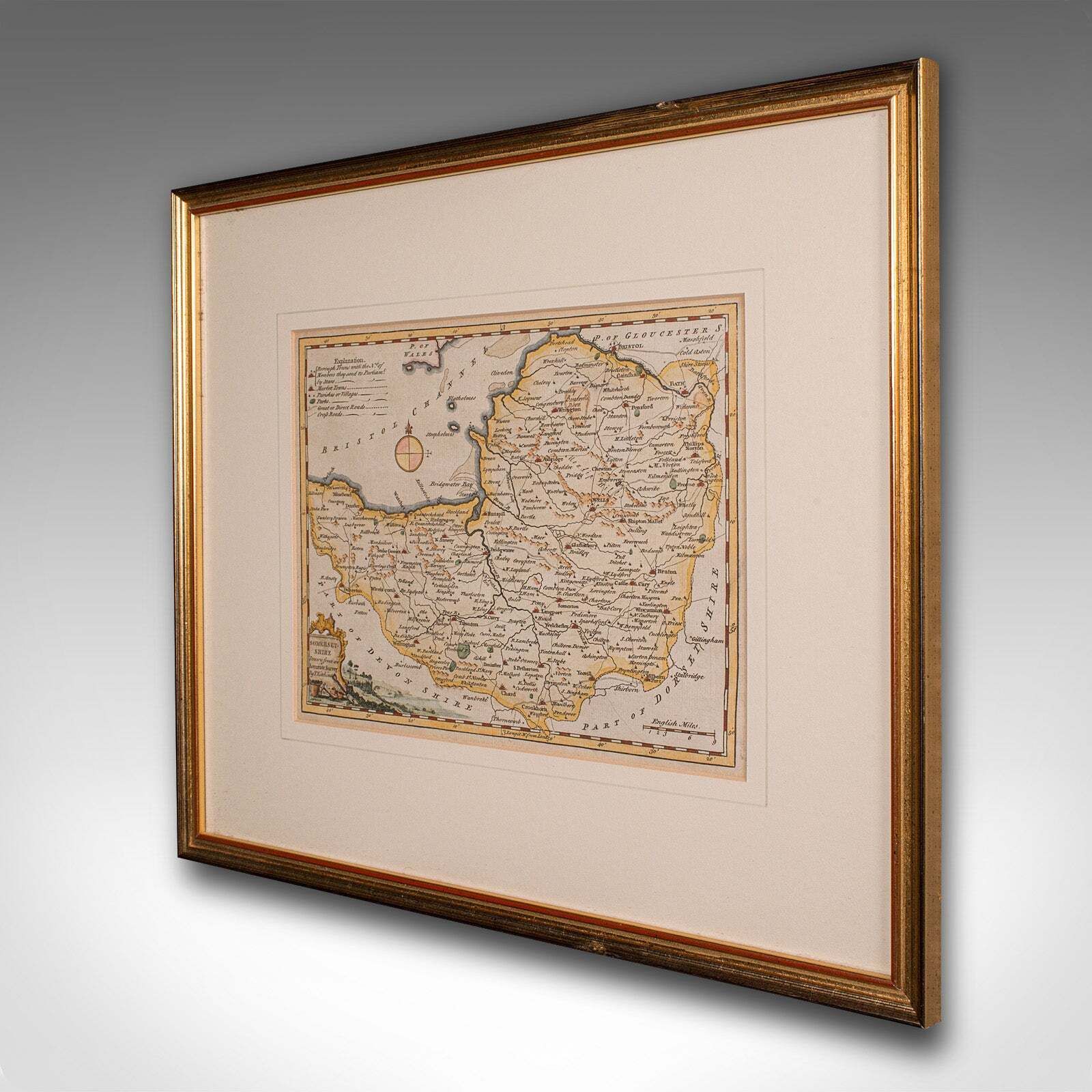Antique Somerset Map, Thomas Kitchin, English, Cartographic Reference, Georgian photo for sale