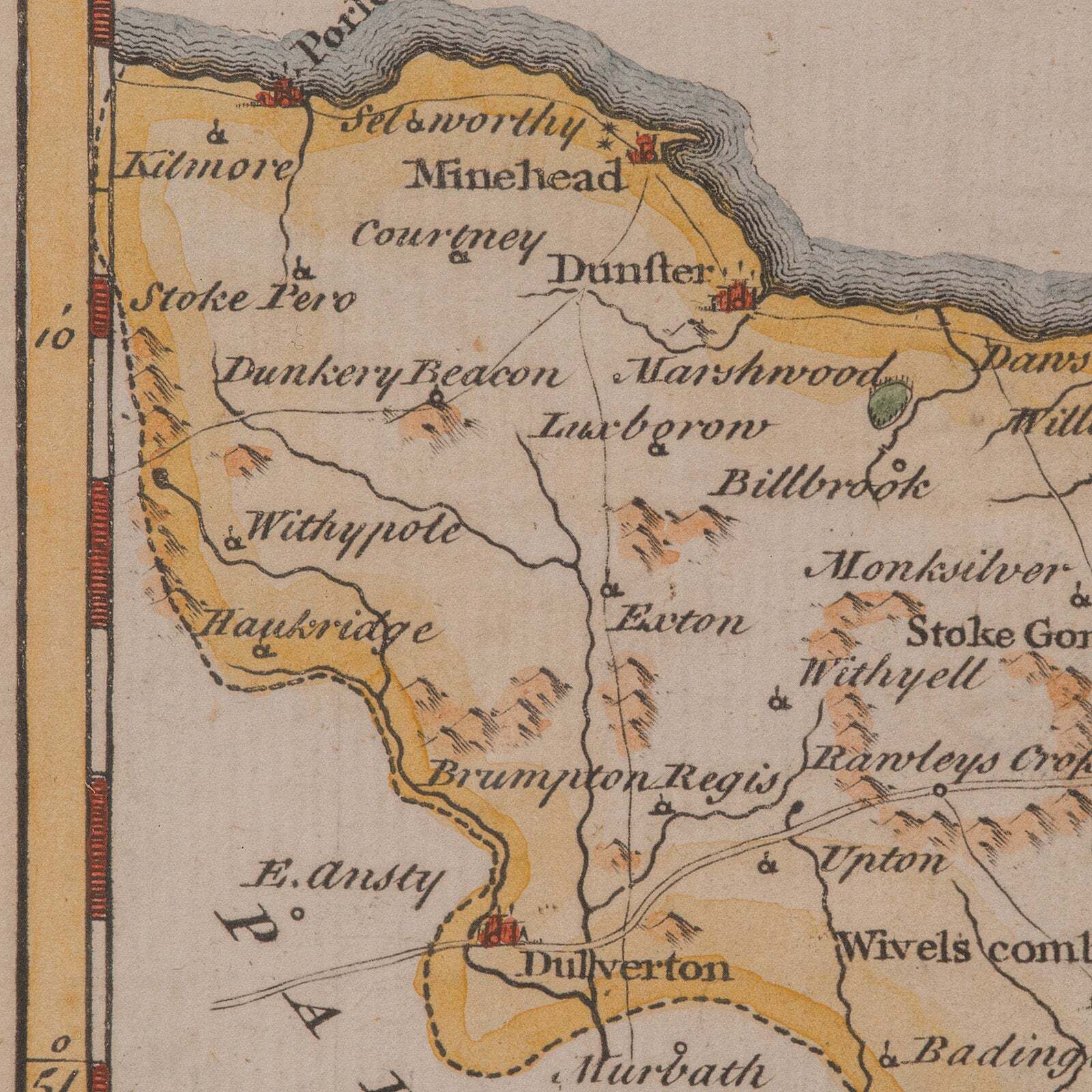 photo furniture Antique Somerset Map, Thomas Kitchin, English, Cartographic Reference, Georgian