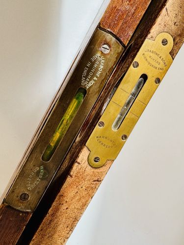 Two J Rabone & Sons Large Wooden Spirit Levels 1930s Working Display photo 50.0