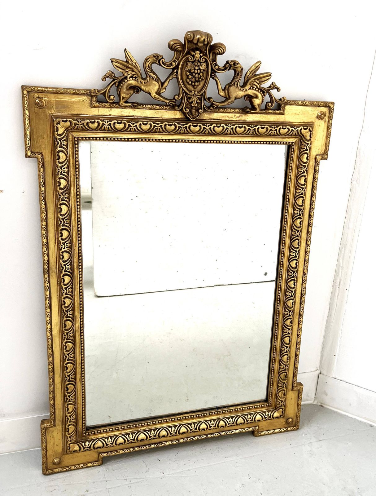 Louis XVI Style Mirror In Wood And Gilded Stucco, 19th Century photo furniture