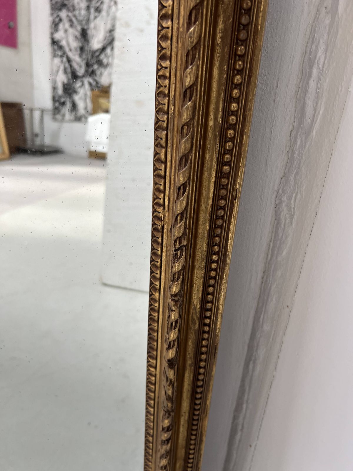 photo furniture Louis XVI Style Mirror In Wood And Gilded Stucco, 19th Century