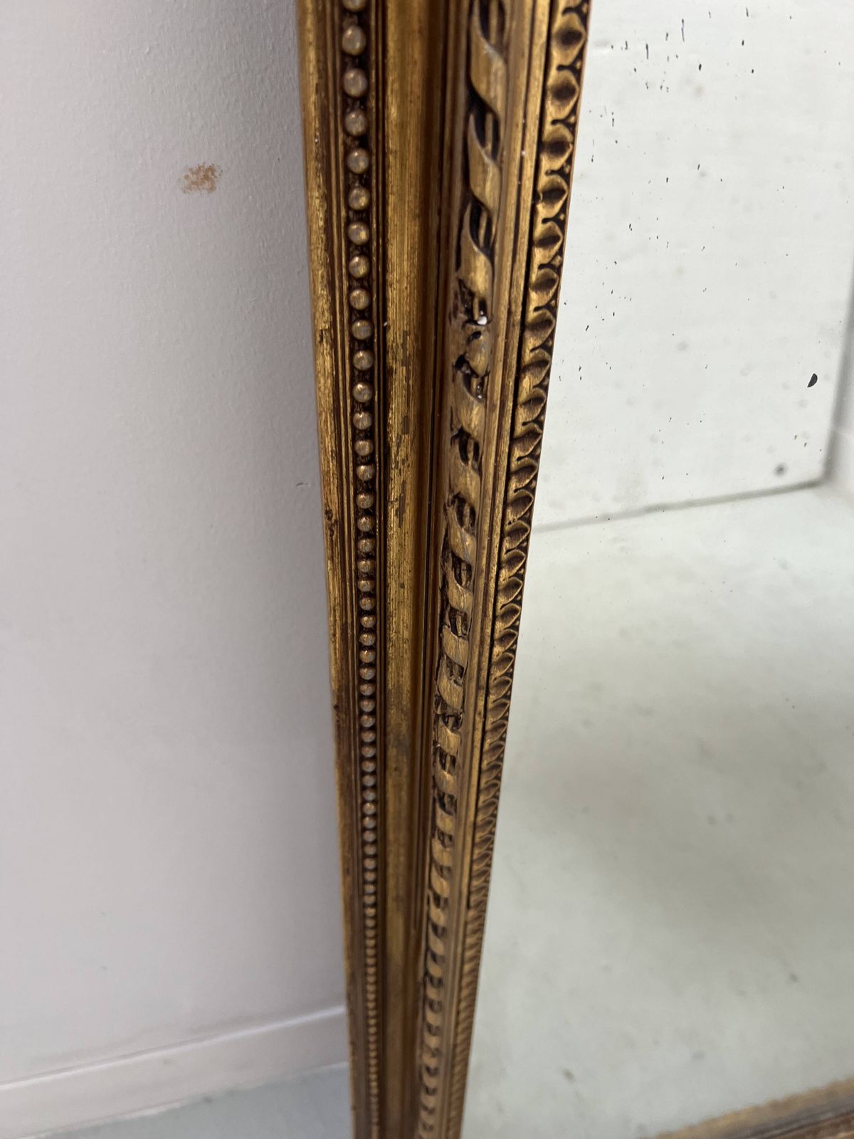 760.5 Louis XVI Style Mirror In Wood And Gilded Stucco, 19th Century photo