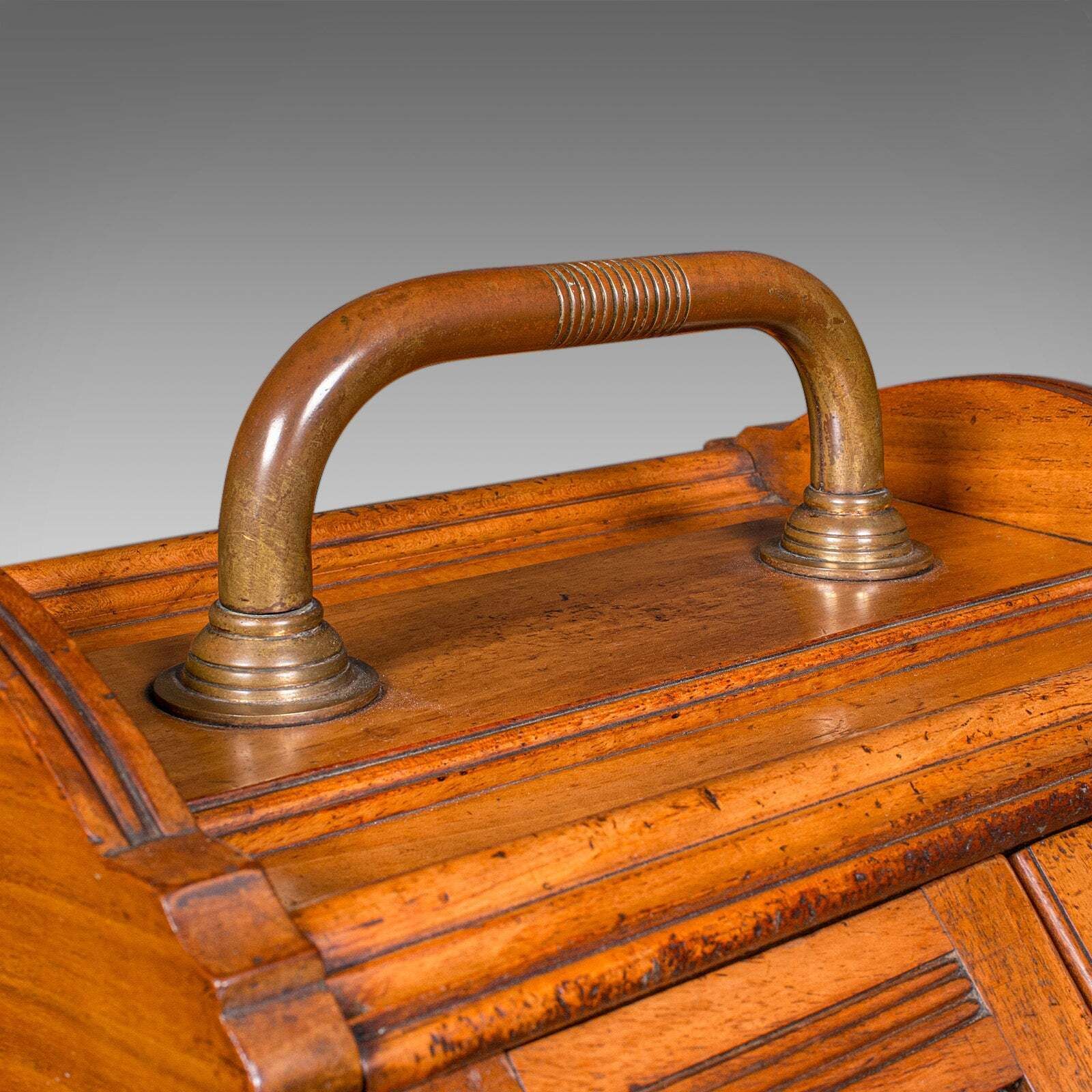 photo furniture Antique Coal Purdonium, Scottish, Walnut, Brass, Fireside Fuel Store, Victorian