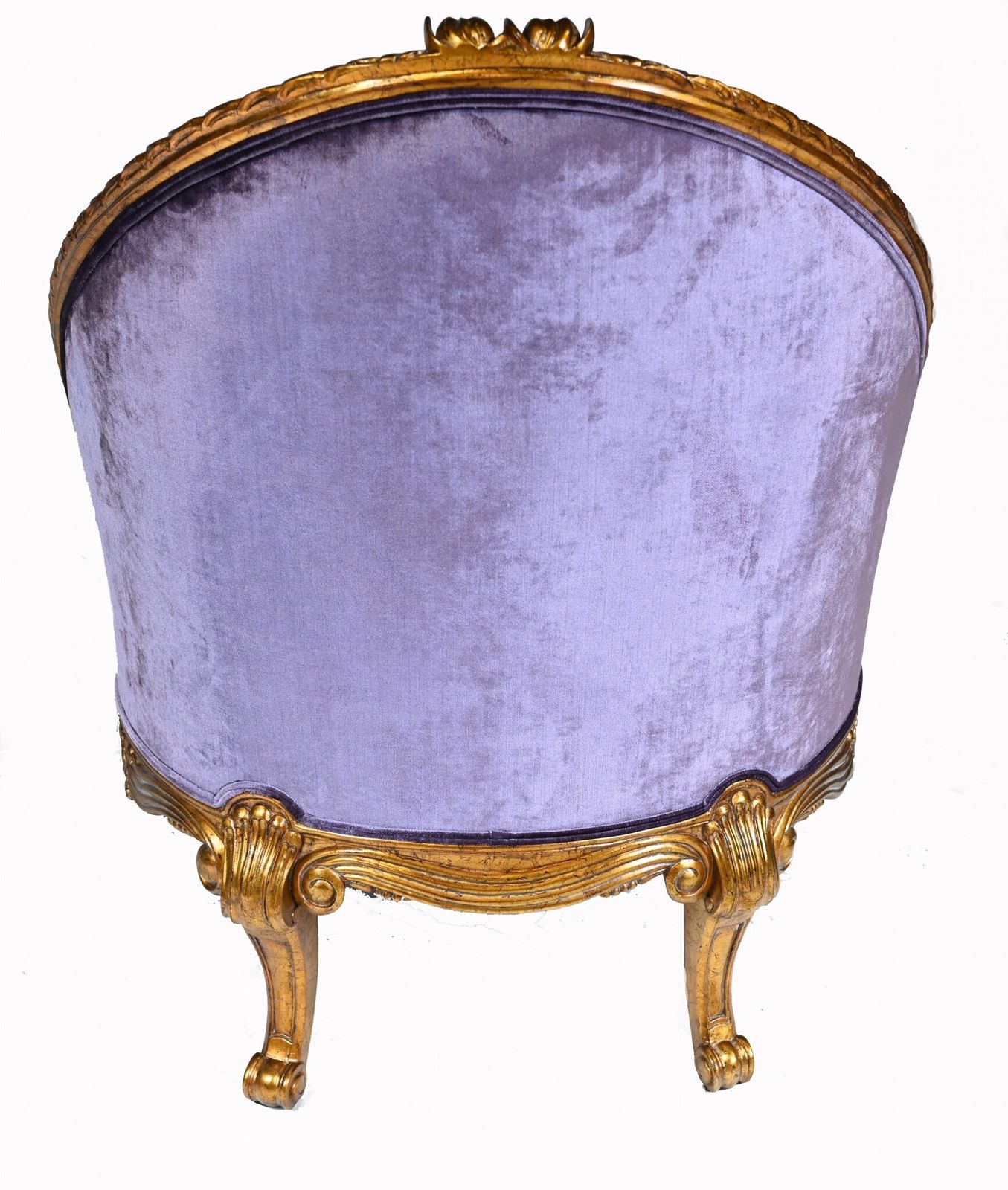 Pair French Empire Tub Chairs Arm Chair Fauteil Gilt Frame photo vinterior