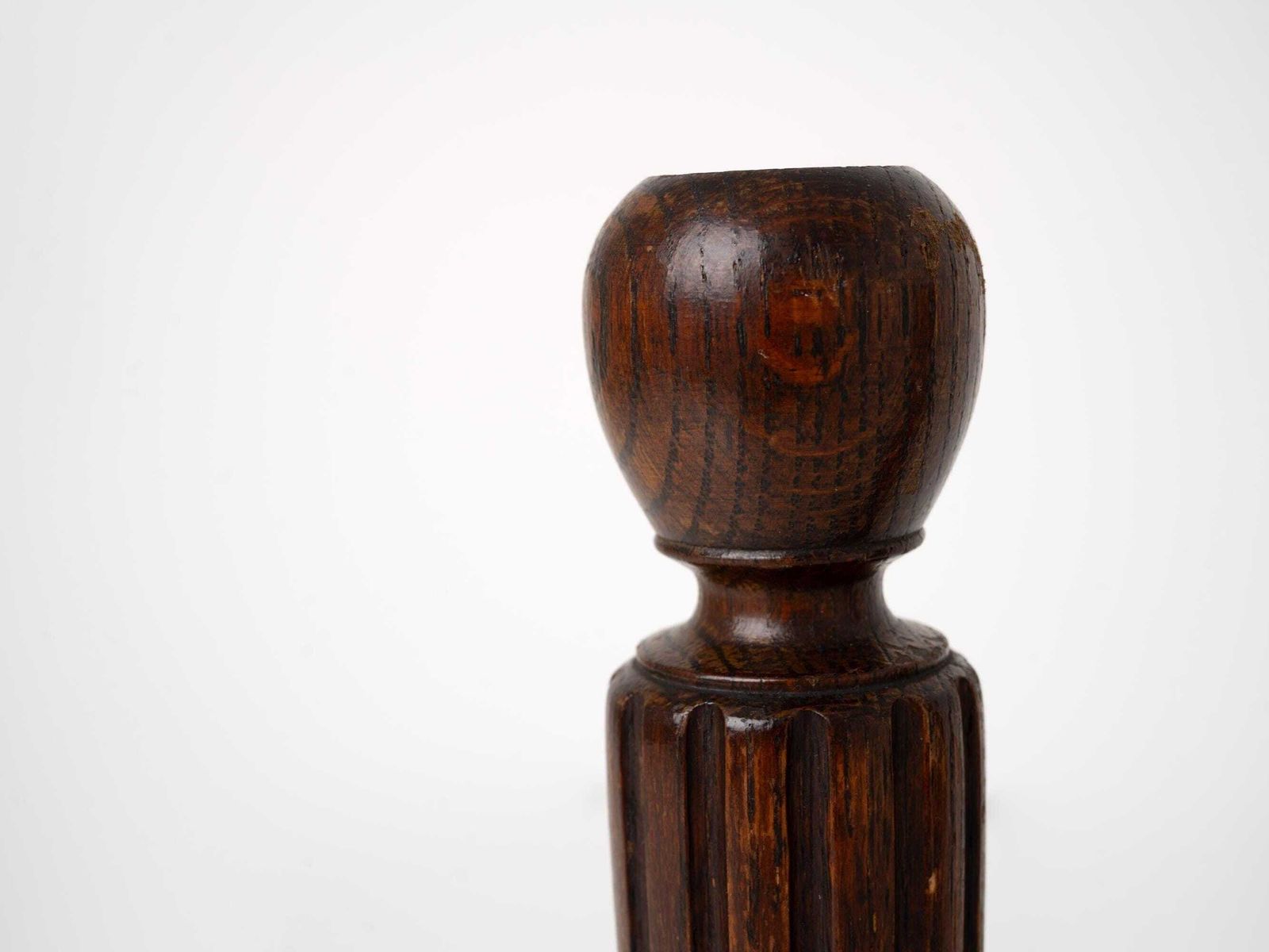 1930s Wood Collumn Candlesticks | Vintage Wood Candlesticks | Candle Holders Pair photo for sale