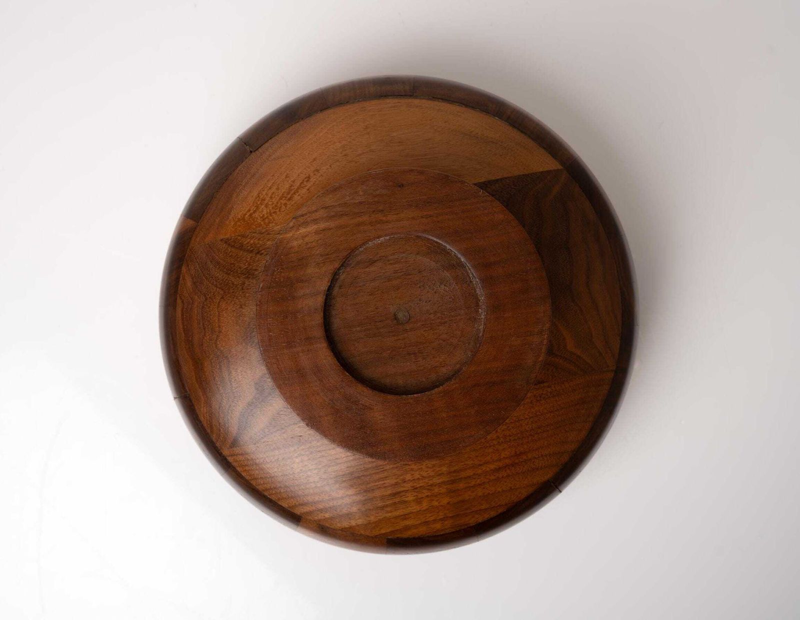 Hand Turned Wooden Pedestal Bowl | Mid Century Wood Bowl | Vintage Footed Bowl photo Home Decor