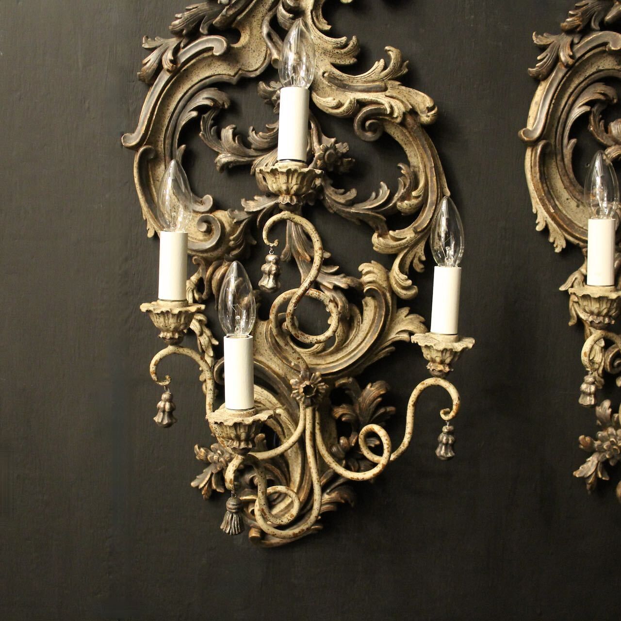 Florentine Silver Giltwood Antique Wall Lights photo Lighting