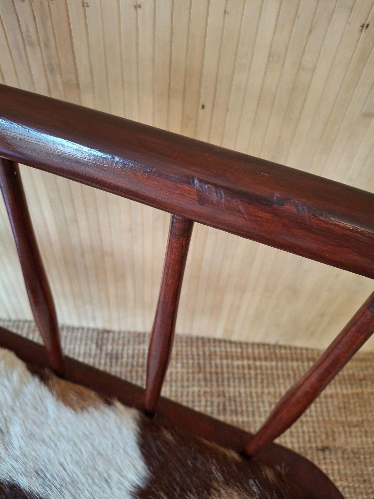 Fab Vintage Chippy Heath Mid Century Teak Telephone Seat Hall Table Goatskin photo vinterior