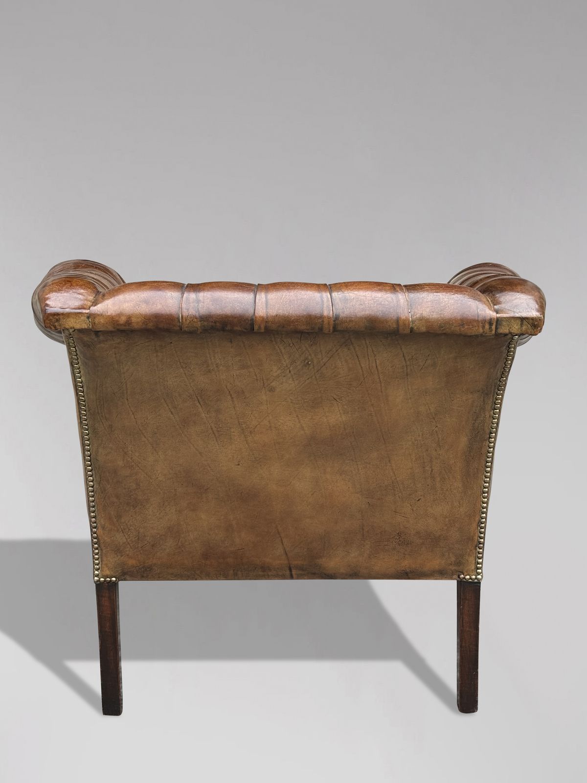 19th Century Brown Leather Club Armchair photo 2900.0