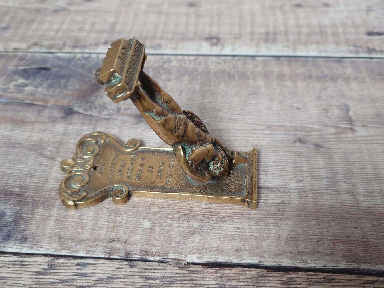Small Rye Quarterboy Brass Door Knocker, Collectible Brass Door Knocker photo buy