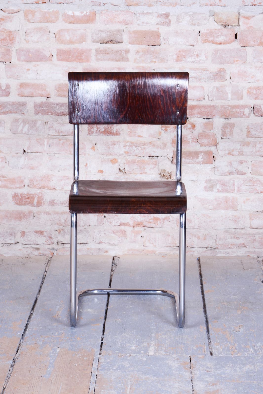 Restored Bauhaus Chair, By Mart Stam For R. Slezak, Beech, Chrome, Czech, 1920s photo furniture