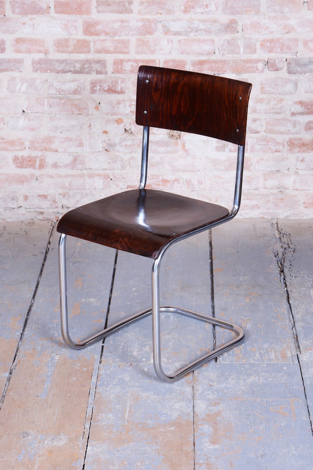 Restored Bauhaus Chair, By Mart Stam For R. Slezak, Beech, Chrome, Czech, 1920s photo Furniture