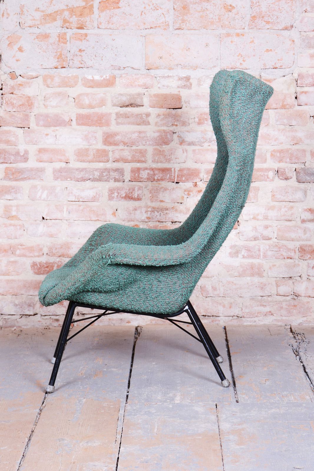 Original Mid Century Wingchair, By Miroslav Navratil, Fiberglass, Czech, 1960s photo buy