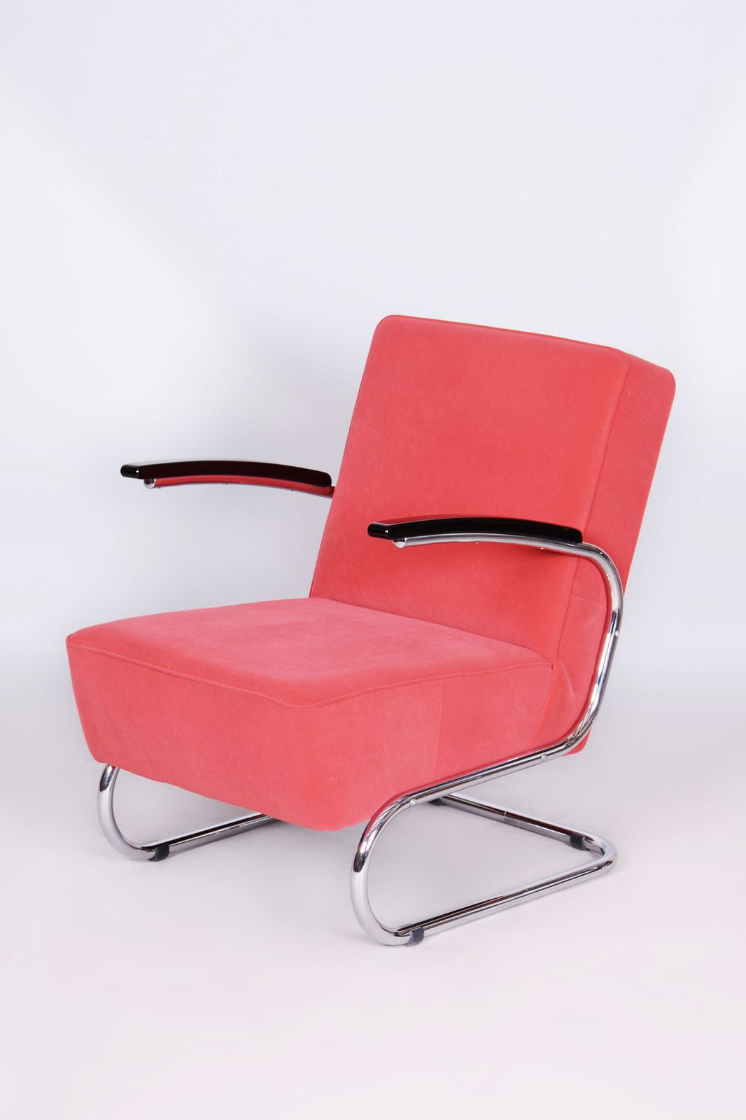 Restored Bauhaus Armchair, By W. Gispen, Mücke Melder, Chrome, Czech, 1930s