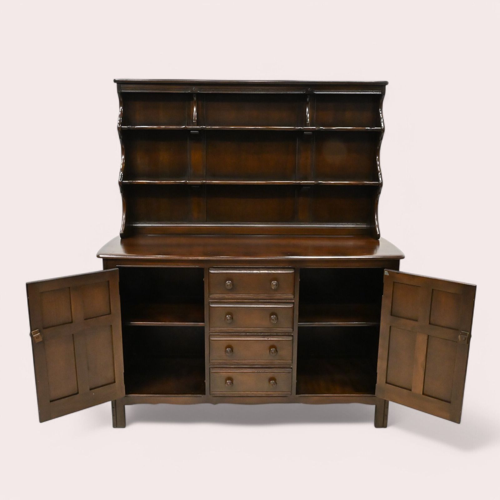 Ercol Dresser 4 Drawers And Shelved Top Dark Finish Free Uk Delivery photo vintage