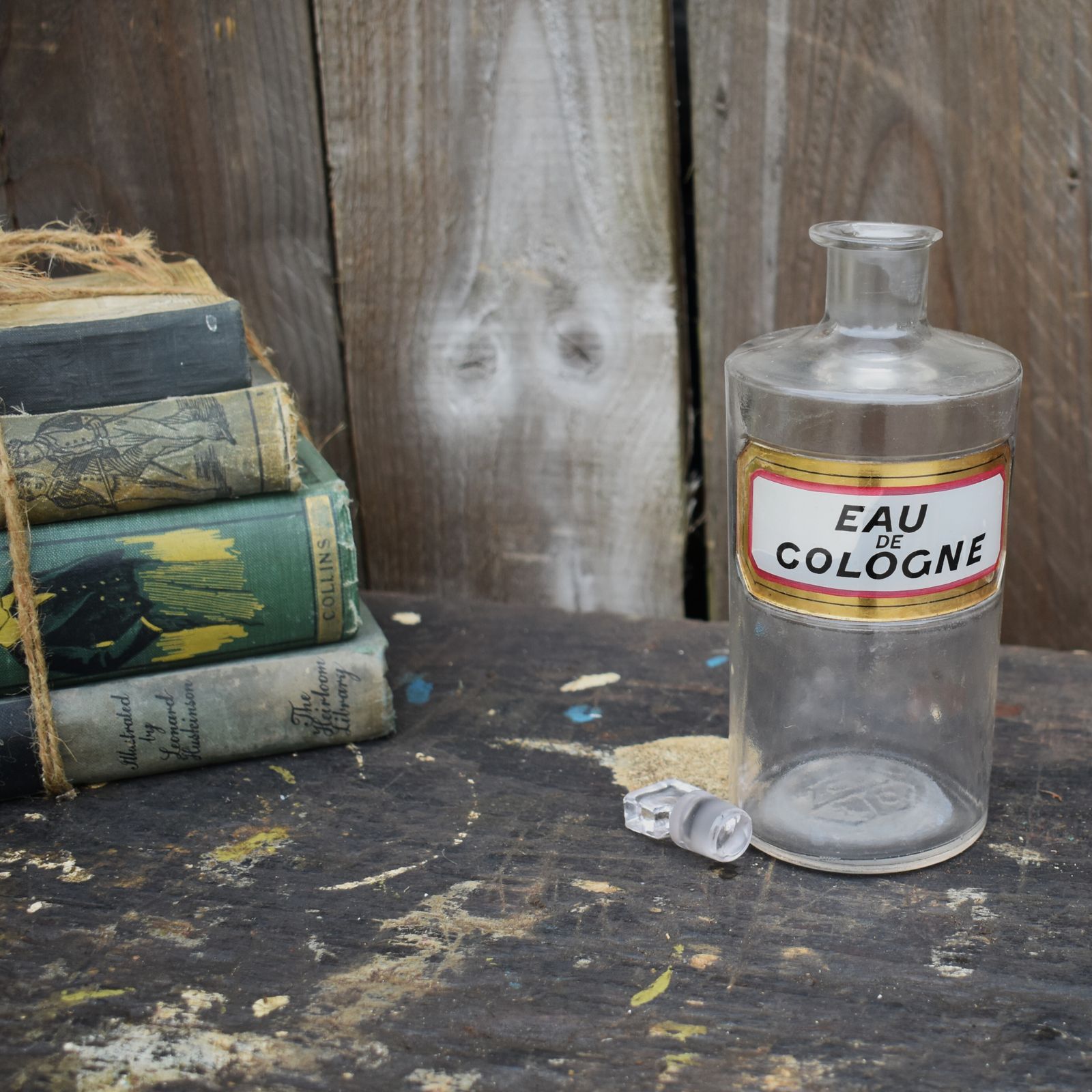 Antique Victorian Eau De Cologne Chemist Apothecary York Glass Company Bottle photo furniture