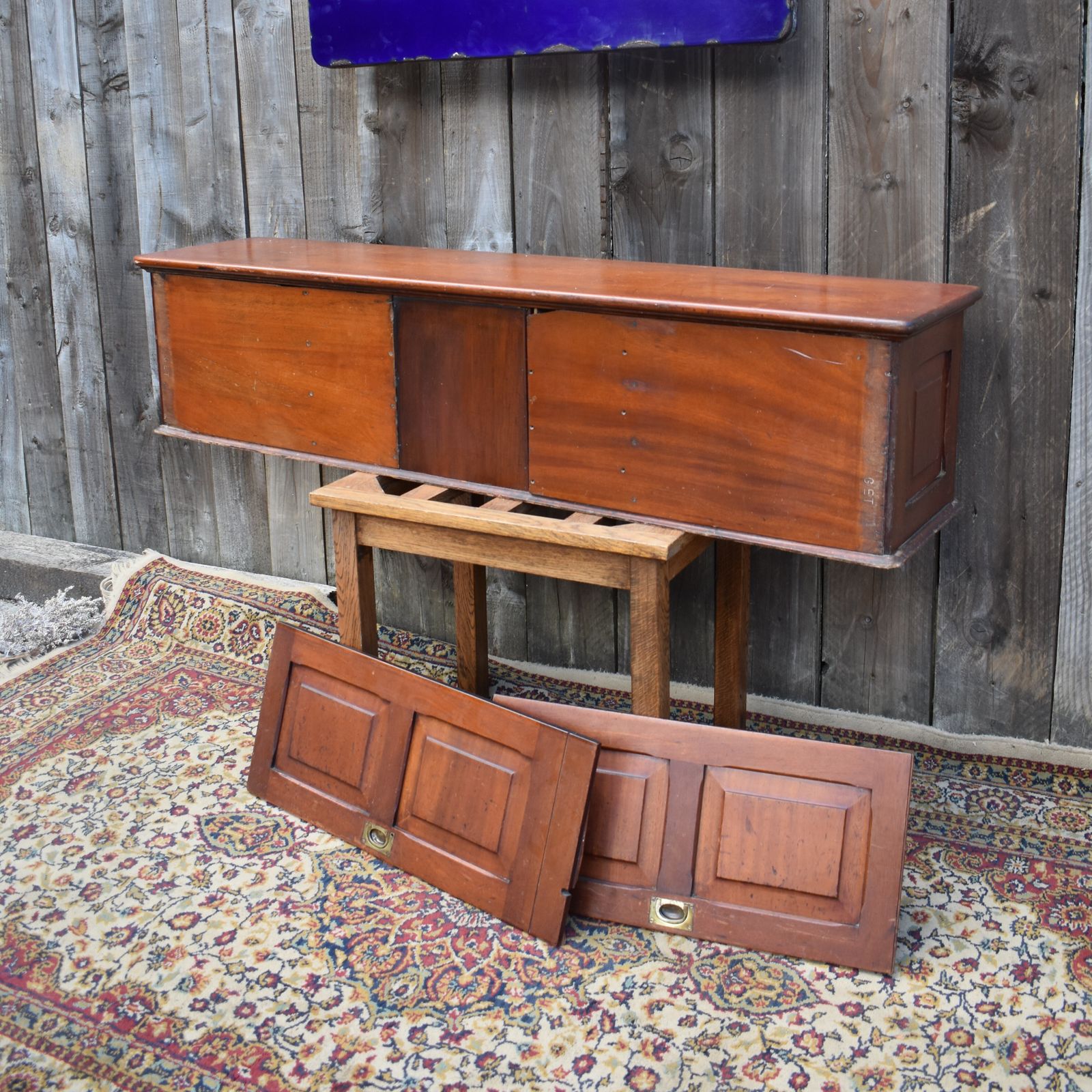 photo buy Antique Mahogany Campaign Filing Cabinet Panelled Removal Doors Pigeon Holes