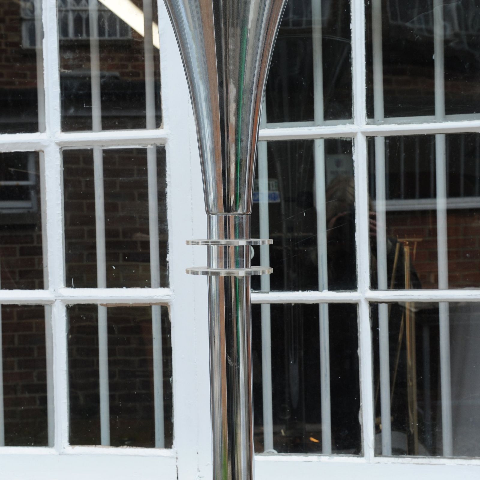 Large Chrome French Trumpet Shaped Floor Lamp, 1940s photo 875.0