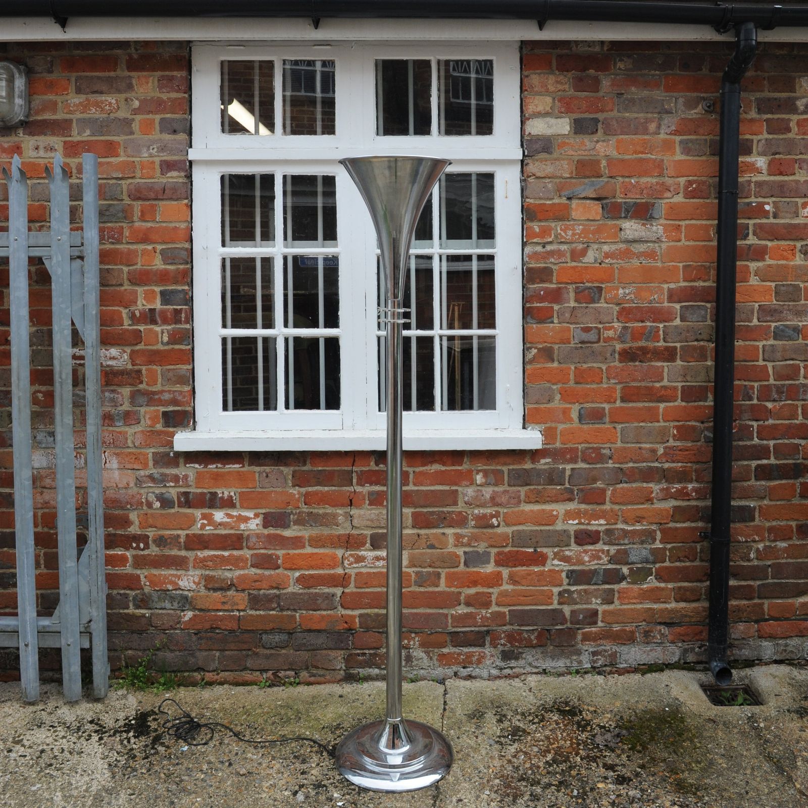 Large Chrome French Trumpet Shaped Floor Lamp, 1940s photo buy