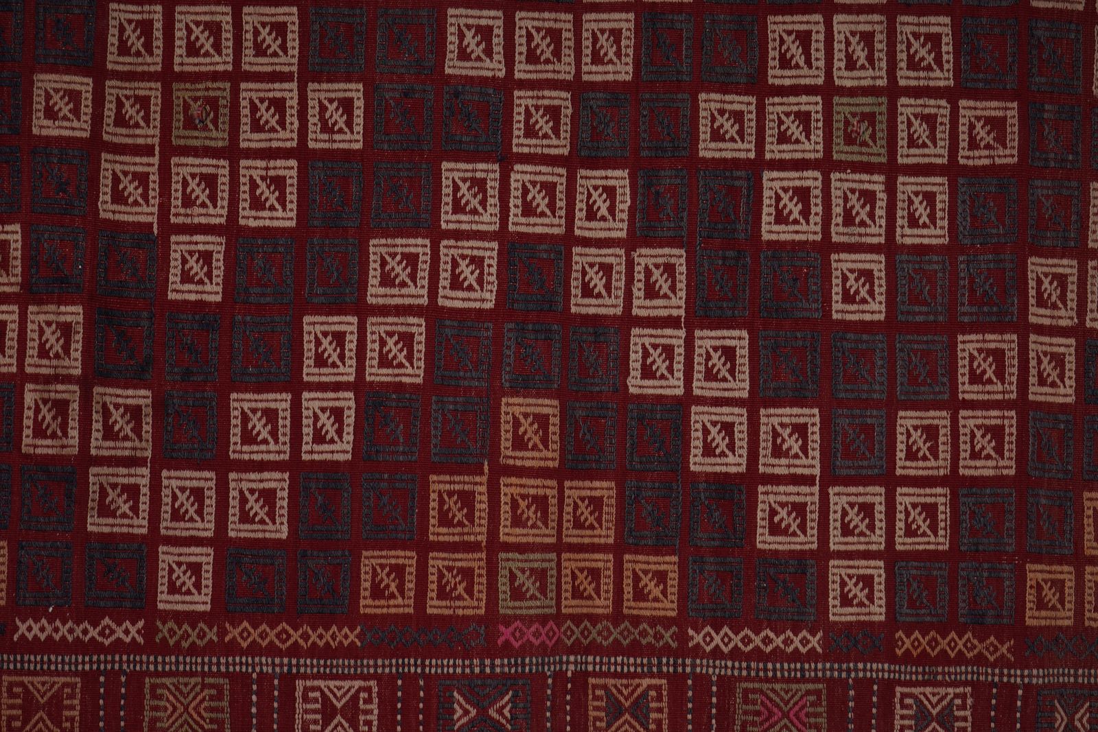 Mid Century Jajim Kilim Rug With Tribal Borders 4'9'' X 6'9'' photo buy