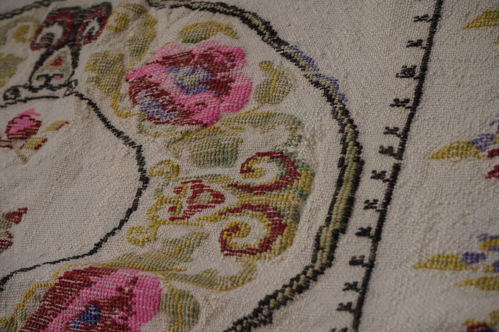 Vintage Aubusson Floral Turkish Kilim Rug 2'9'' X 3'4'' photo vinterior