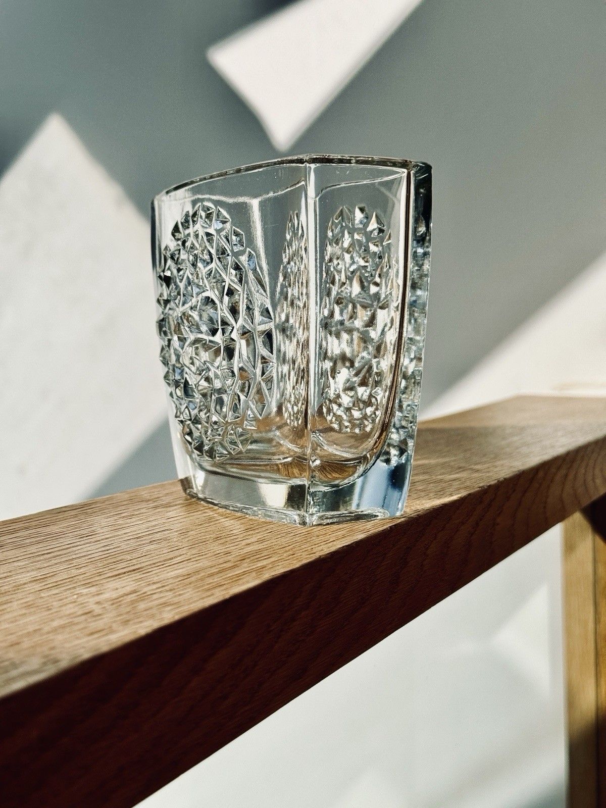 Rudolf Jurnikl For Rudolfova Glassworks "Hobnail" Modernist Vase 1960’s photo for sale