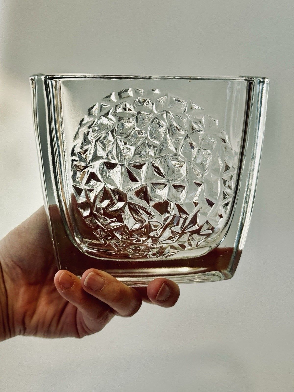 photo furniture Rudolf Jurnikl For Rudolfova Glassworks "Hobnail" Modernist Vase 1960’s